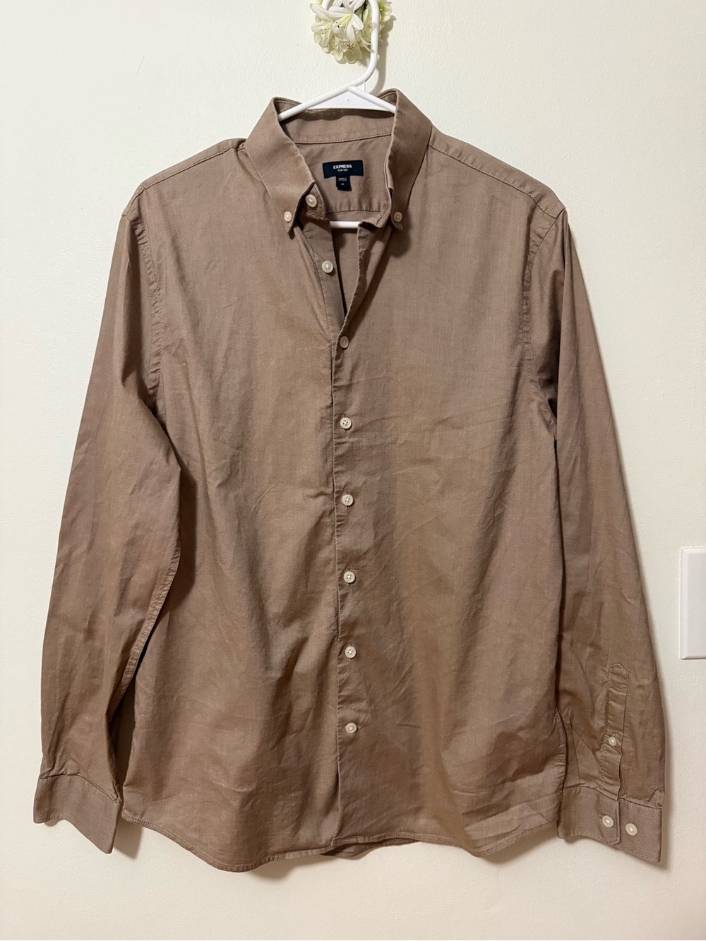 Express Men's Button-Down Shirt in Light Brown